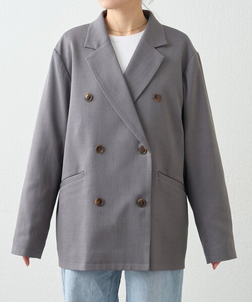 CIAOPANIC TYPY（チャオパニックティピー）の「袖折り返しオーバーサイズテーラージャケット（テーラードジャケット・レディース・アイボリー/グレー/イエロー・ONE SIZE）」の8枚目の写真