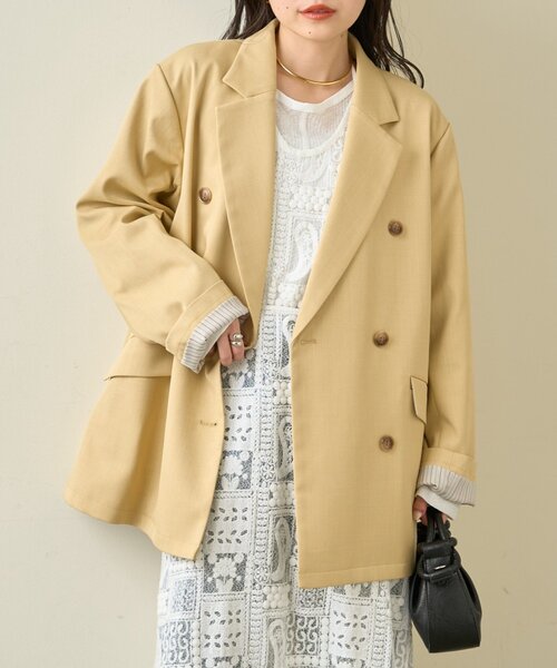 CIAOPANIC TYPY（チャオパニックティピー）の「袖折り返しオーバーサイズテーラージャケット（テーラードジャケット・レディース・アイボリー/グレー/イエロー・ONE SIZE）」の17枚目の写真