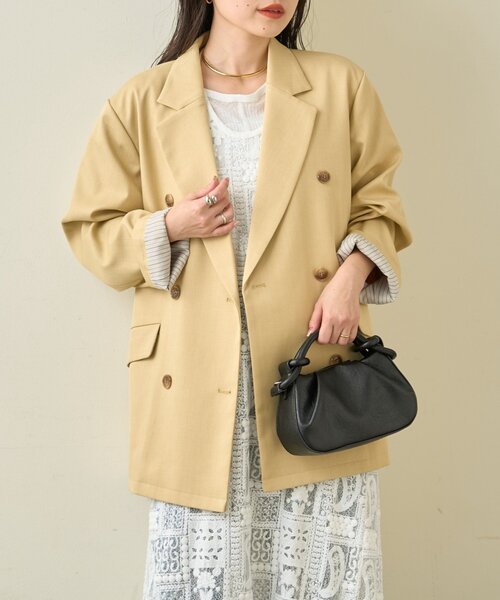 CIAOPANIC TYPY（チャオパニックティピー）の「袖折り返しオーバーサイズテーラージャケット（テーラードジャケット・レディース・アイボリー/グレー/イエロー・ONE SIZE）」の18枚目の写真