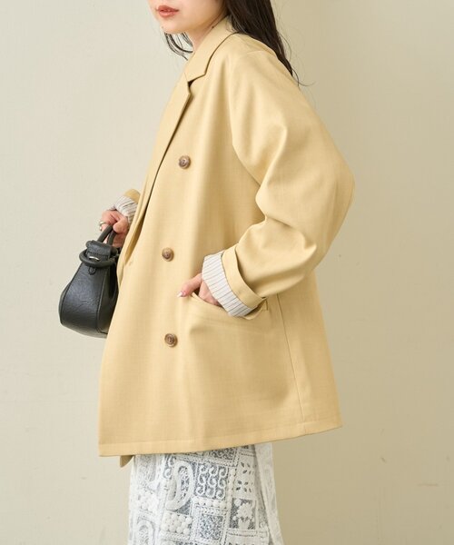 CIAOPANIC TYPY（チャオパニックティピー）の「袖折り返しオーバーサイズテーラージャケット（テーラードジャケット・レディース・アイボリー/グレー/イエロー・ONE SIZE）」の19枚目の写真