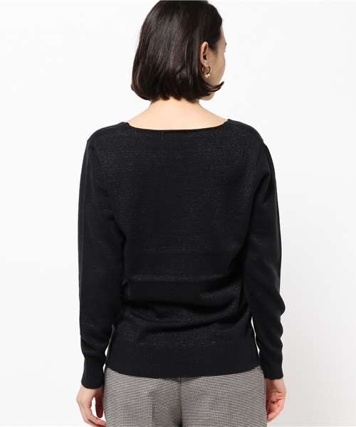 Discoat Parisien（ディスコートパリシアン）の「ラメVネックプルオーバー（ニット/セーター・レディース・ロイヤルブルー/ネイビー/アイボリー/モカ・LARGE/SMALL/MEDIUM）」の7枚目の写真