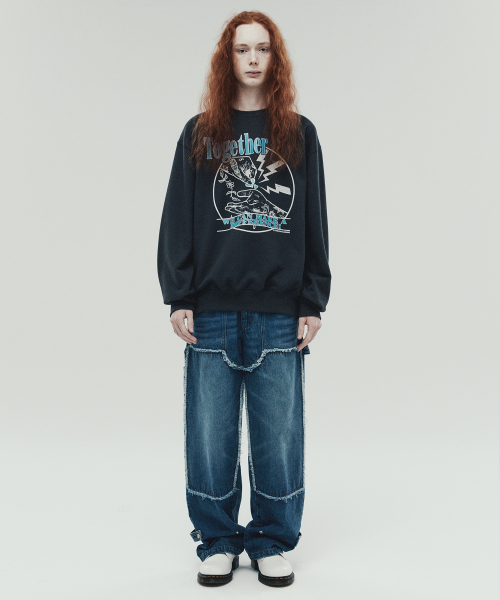 THEVINYLHOUSE(ザバイニルハウス)の「CUT OFF DOUBLE KNEE JEANS BLUE (VH2DFUD101A)(デニムパンツ・メンズ・その他・S/M/L)」の5枚目の写真