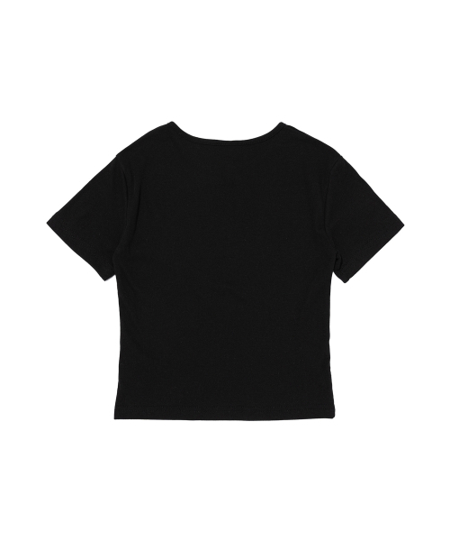 ROIDESROIS(ロワデロワ)の「リボンプリントクロップ半袖Tシャツ(ブラック)(Tシャツ/カットソー・レディース・その他・FREE)」の2枚目の写真
