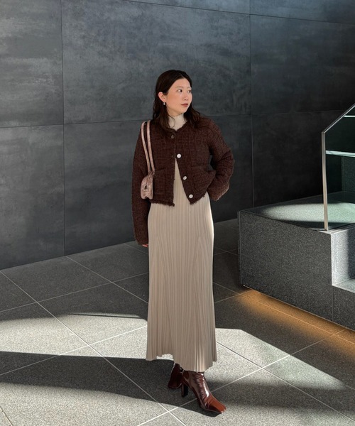 ZOZOTOWN限定 ＞ SQUARE TWEED KNIT JACKET（ニット/セーター）｜Ameri