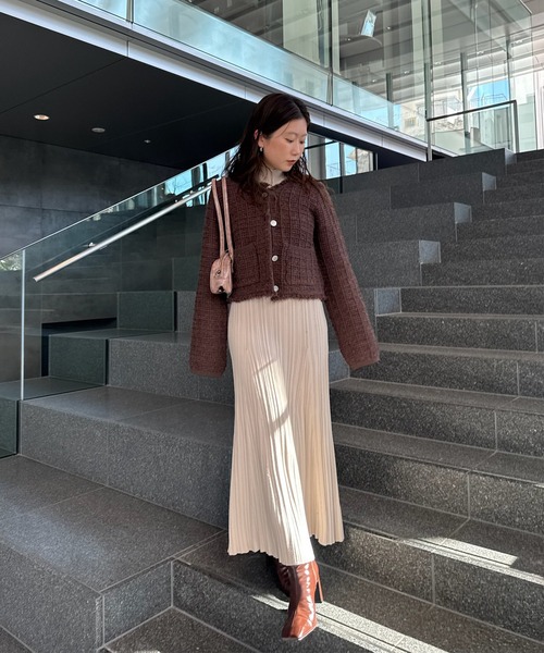 ZOZOTOWN限定 ＞ SQUARE TWEED KNIT JACKET（ニット/セーター）｜Ameri