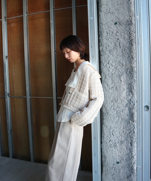 Ameri（アメリ）の「＜ ZOZOTOWN限定 ＞ SQUARE TWEED KNIT JACKET