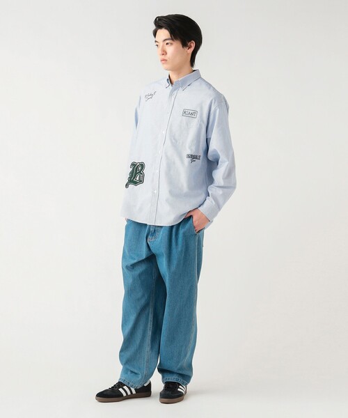 BEAMS HEART(ビームスハート)の「【6/18値下げ】レタードワッペン オックス ロングスリーブ シャツ(ユニセックス)(シャツ/ブラウス・メンズ・ネイビー/ブラック・SMALL/LARGE/MEDIUM)」の3枚目の写真