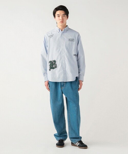 BEAMS HEART(ビームスハート)の「【6/18値下げ】レタードワッペン オックス ロングスリーブ シャツ(ユニセックス)(シャツ/ブラウス・メンズ・ネイビー/ブラック・SMALL/LARGE/MEDIUM)」の4枚目の写真