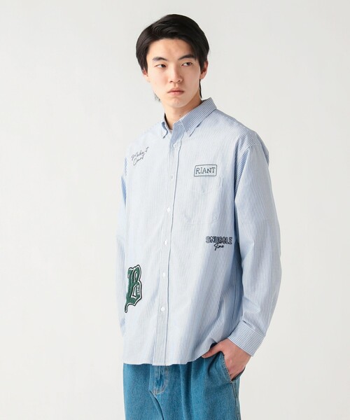 BEAMS HEART(ビームスハート)の「【6/18値下げ】レタードワッペン オックス ロングスリーブ シャツ(ユニセックス)(シャツ/ブラウス・メンズ・ネイビー/ブラック・SMALL/LARGE/MEDIUM)」の6枚目の写真
