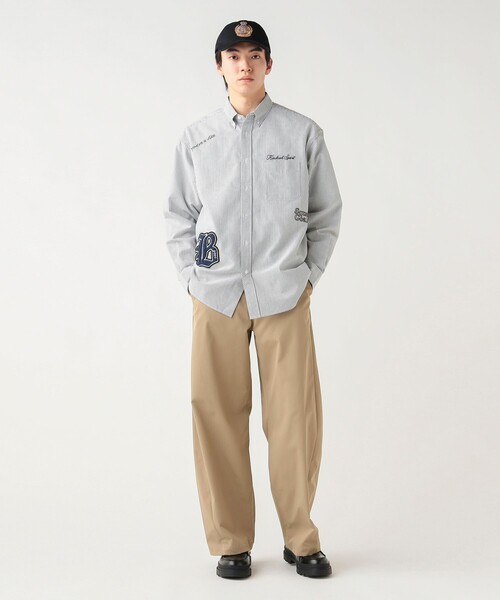 BEAMS HEART(ビームスハート)の「【6/18値下げ】レタードワッペン オックス ロングスリーブ シャツ(ユニセックス)(シャツ/ブラウス・メンズ・ネイビー/ブラック・SMALL/LARGE/MEDIUM)」の7枚目の写真
