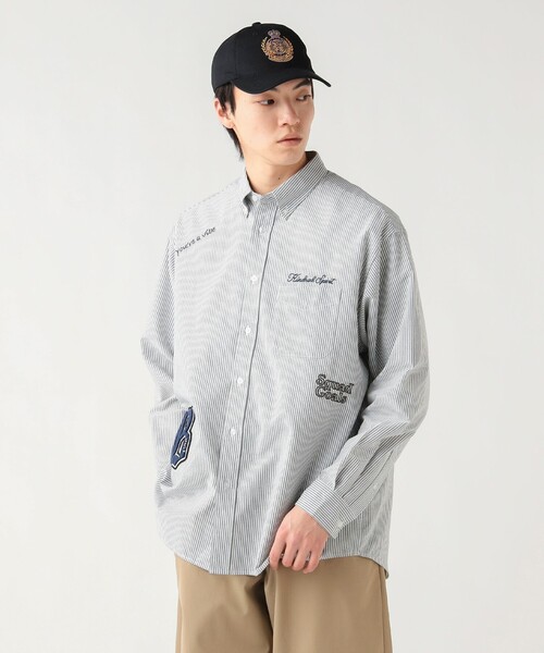 BEAMS HEART(ビームスハート)の「【6/18値下げ】レタードワッペン オックス ロングスリーブ シャツ(ユニセックス)(シャツ/ブラウス・メンズ・ネイビー/ブラック・SMALL/LARGE/MEDIUM)」の9枚目の写真
