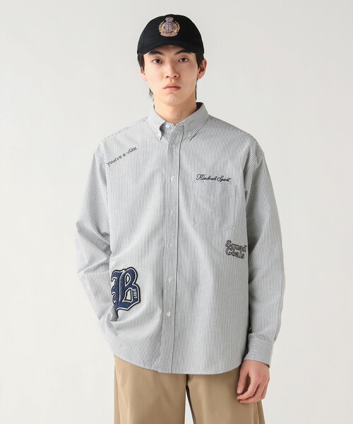 BEAMS HEART(ビームスハート)の「【6/18値下げ】レタードワッペン オックス ロングスリーブ シャツ(ユニセックス)(シャツ/ブラウス・メンズ・ネイビー/ブラック・SMALL/LARGE/MEDIUM)」の10枚目の写真