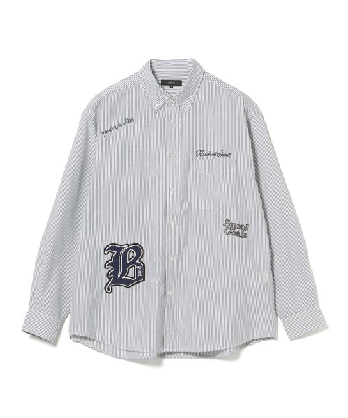 BEAMS HEART(ビームスハート)の「【6/18値下げ】レタードワッペン オックス ロングスリーブ シャツ(ユニセックス)(シャツ/ブラウス・メンズ・ネイビー/ブラック・SMALL/LARGE/MEDIUM)」の16枚目の写真