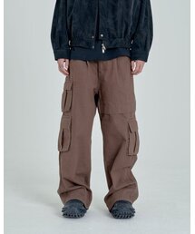 ノンフェイドワイドカーゴパンツ (ブラウン)