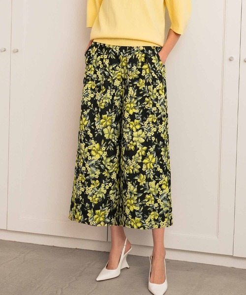 セール】【2026SS】フラワージャガード ガウチョパンツ ワイドパンツ