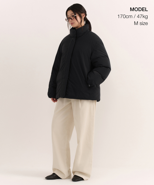 MUSINSA STANDARD WOMAN（ムシンサスタンダードウーマン）の「ウィメンズハイネックミニマルダウンジャケット[ブラック]（ダウンジャケット/コート・レディース・その他・SMALL/MEDIUM/X-SMALL/LARGE）」の7枚目の写真