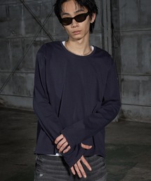 LANDNESS（ランドネス）の「【LANDNESS/ランドネス】COMPACT U-NECK FINGER HOLE L/S TEE/コンパクトUネックフィンガーホールロングスリーブTEE（Tシャツ/カットソー）」