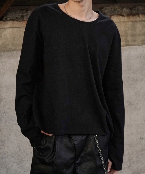 LANDNESS（ランドネス）の「【LANDNESS/ランドネス】COMPACT U-NECK FINGER HOLE L/S TEE/コンパクトUネックフィンガーホールロングスリーブTEE（Tシャツ/カットソー・メンズ・グレー/ホワイト/ブラック・L/M/S）」の2枚目の写真