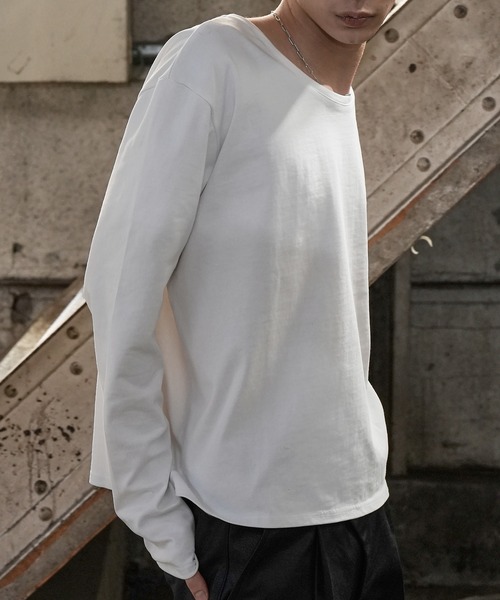 LANDNESS（ランドネス）の「【LANDNESS/ランドネス】COMPACT U-NECK FINGER HOLE L/S TEE/コンパクトUネックフィンガーホールロングスリーブTEE（Tシャツ/カットソー・メンズ・グレー/ホワイト/ブラック・L/M/S）」の5枚目の写真