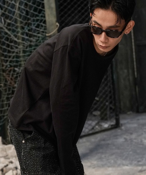 LANDNESS（ランドネス）の「【LANDNESS/ランドネス】COMPACT U-NECK FINGER HOLE L/S TEE/コンパクトUネックフィンガーホールロングスリーブTEE（Tシャツ/カットソー・メンズ・グレー/ホワイト/ブラック・L/M/S）」の10枚目の写真