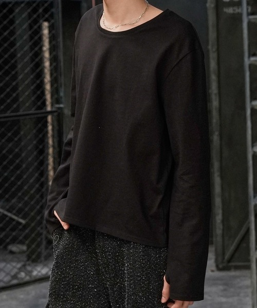 LANDNESS（ランドネス）の「【LANDNESS/ランドネス】COMPACT U-NECK FINGER HOLE L/S TEE/コンパクトUネックフィンガーホールロングスリーブTEE（Tシャツ/カットソー・メンズ・グレー/ホワイト/ブラック・L/M/S）」の13枚目の写真