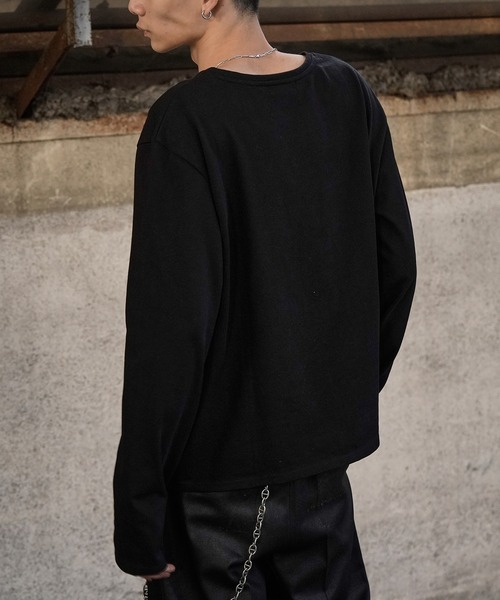 LANDNESS（ランドネス）の「【LANDNESS/ランドネス】COMPACT U-NECK FINGER HOLE L/S TEE/コンパクトUネックフィンガーホールロングスリーブTEE（Tシャツ/カットソー・メンズ・グレー/ホワイト/ブラック・L/M/S）」の9枚目の写真
