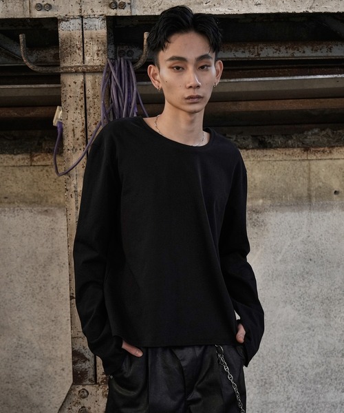 LANDNESS（ランドネス）の「【LANDNESS/ランドネス】COMPACT U-NECK FINGER HOLE L/S TEE/コンパクトUネックフィンガーホールロングスリーブTEE（Tシャツ/カットソー・メンズ・グレー/ホワイト/ブラック・L/M/S）」の8枚目の写真
