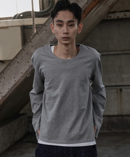 LANDNESS（ランドネス）の「【LANDNESS/ランドネス】COMPACT U-NECK FINGER HOLE L/S TEE/コンパクトUネックフィンガーホールロングスリーブTEE（Tシャツ/カットソー・メンズ・グレー/ホワイト/ブラック・L/M/S）」の21枚目の写真