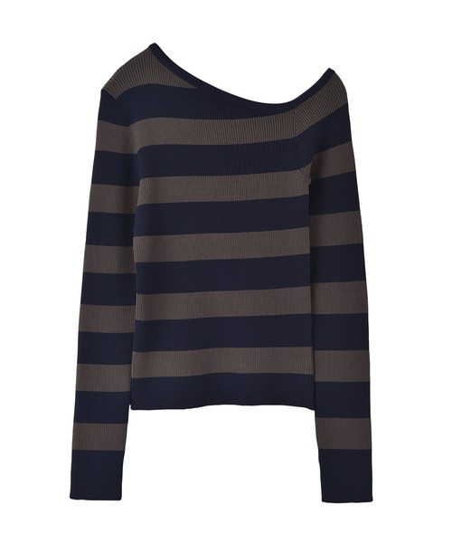 AKTE（アクテ）の「ワンショルダーニットプルオーバー（ニット/セーター・レディース・ネイビー系/ブラック・FREE）」の10枚目の写真