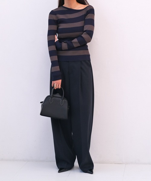 AKTE（アクテ）の「ワンショルダーニットプルオーバー（ニット/セーター・レディース・ネイビー系/ブラック・FREE）」の13枚目の写真