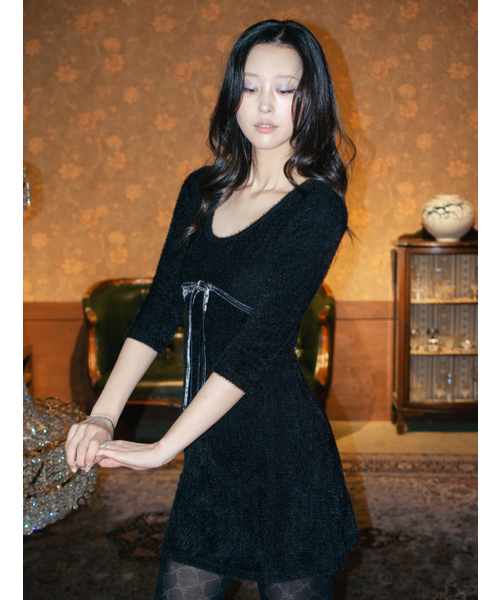 MIMI MONDE(ミミモンド)の「バストラインヘアリードレス(ブラック)(ワンピース・レディース・その他・FREE)」の2枚目の写真