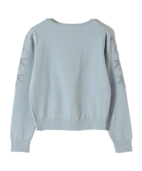 BEIGE, 水色 レース装飾 長袖セーター　タグ付き TIME SALE】オフタートルネックカシミアニット 49AV JUNKO SHIMADA