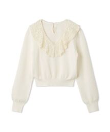 LILY BROWN | レースカラーニットトップス(ニット/セーター)