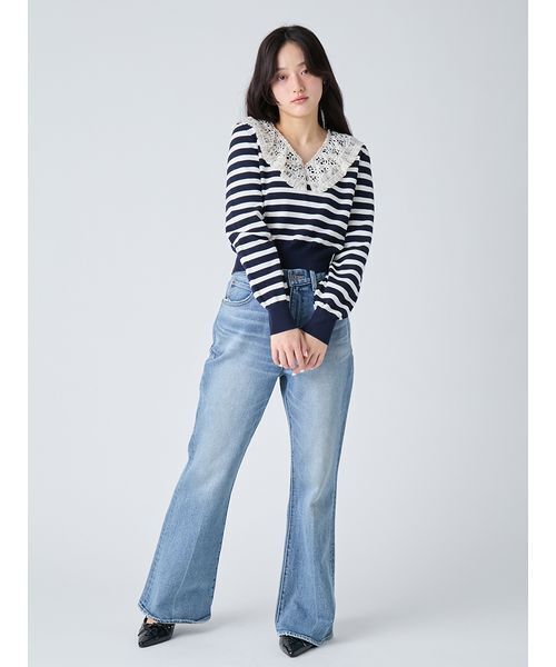 LILY BROWN(リリーブラウン)の「レースカラーニットトップス(ニット/セーター・レディース・オフホワイト/ブラック/その他・F)」の13枚目の写真