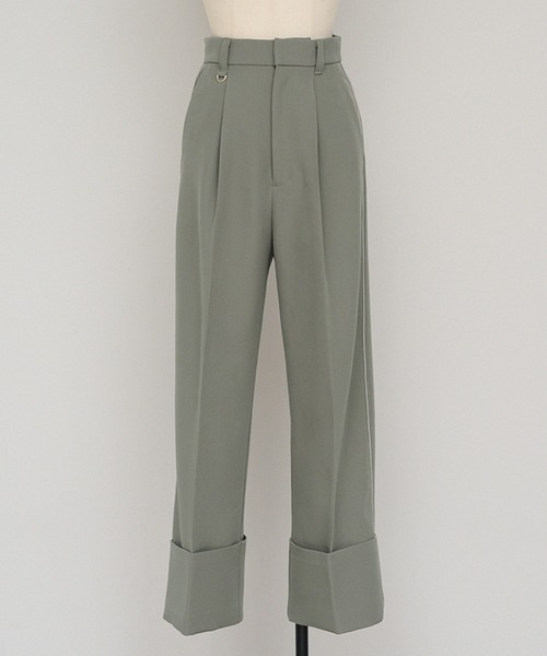 ENC（エンク）の「side line roll up pants with key ring / キーリング付きサイドラインロールアップパンツ（その他パンツ・レディース・ブラック/オフホワイト/カーキ系・FREE）」の13枚目の写真