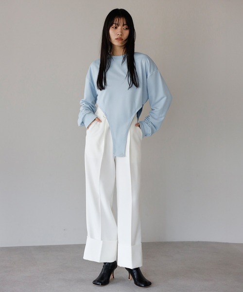 ENC（エンク）の「side line roll up pants with key ring / キーリング付きサイドラインロールアップパンツ（その他パンツ・レディース・ブラック/オフホワイト/カーキ系・FREE）」の15枚目の写真