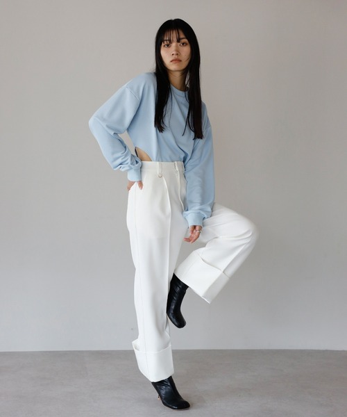 ENC（エンク）の「side line roll up pants with key ring / キーリング付きサイドラインロールアップパンツ（その他パンツ・レディース・ブラック/オフホワイト/カーキ系・FREE）」の17枚目の写真