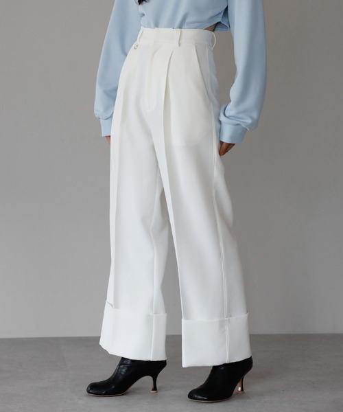 ENC（エンク）の「side line roll up pants with key ring / キーリング付きサイドラインロールアップパンツ（その他パンツ・レディース・ブラック/オフホワイト/カーキ系・FREE）」の18枚目の写真