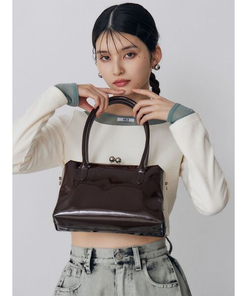 MURUA（ムルーア）の「シアードッキングベロアトップス（Tシャツ/カットソー・レディース・ブラック/アイボリー/グレー・FREE）」の15枚目の写真