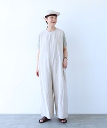 yuni（ユニ　）の「高密度Cotton/Linen オールインワン（つなぎ/オールインワン）」