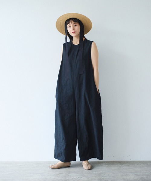セール】高密度Cotton/Linen オールインワン（つなぎ/オールインワン
