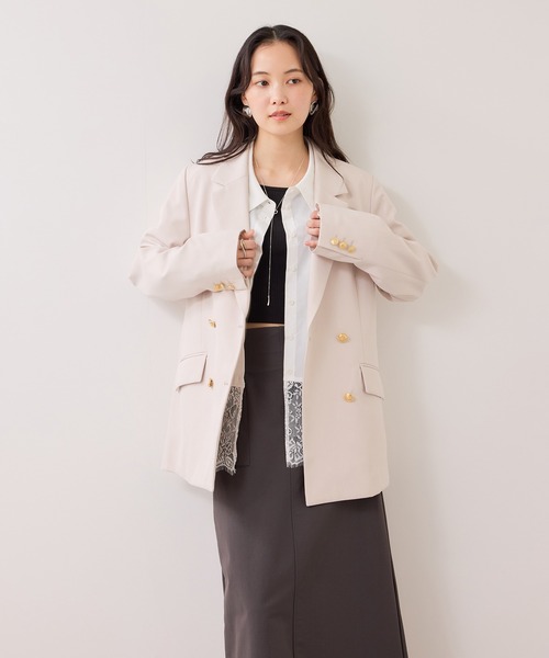 VIS（ビス）の「裾レースドッキングシャツ（シャツ/ブラウス・レディース・オフホワイト/ブラック・FREE）」の8枚目の写真