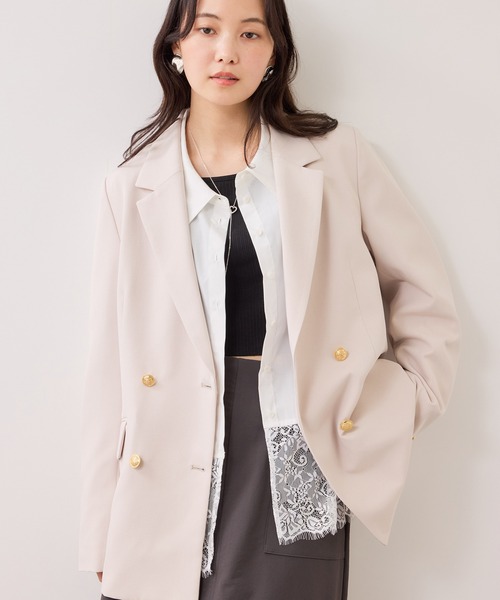 VIS（ビス）の「裾レースドッキングシャツ（シャツ/ブラウス・レディース・オフホワイト/ブラック・FREE）」の9枚目の写真