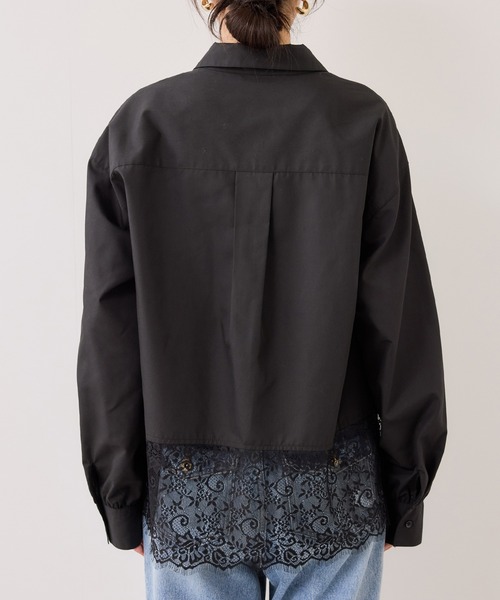 VIS（ビス）の「裾レースドッキングシャツ（シャツ/ブラウス・レディース・オフホワイト/ブラック・FREE）」の19枚目の写真