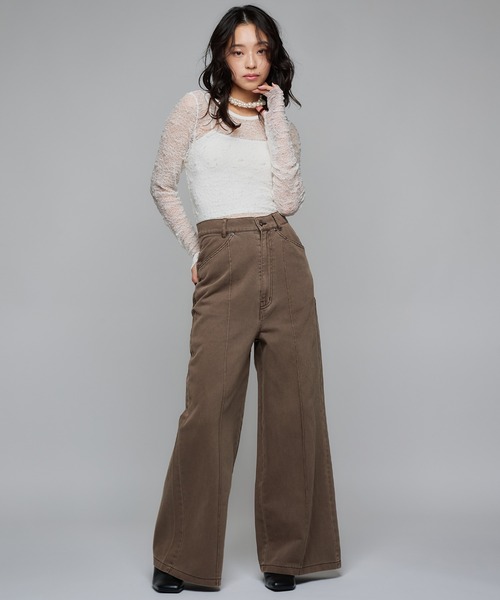 Narcissus（ナルシス）の「【MIDVEIN】ペインターデニム（デニムパンツ・レディース・ブラウン/ブルー・FREE）」の3枚目の写真