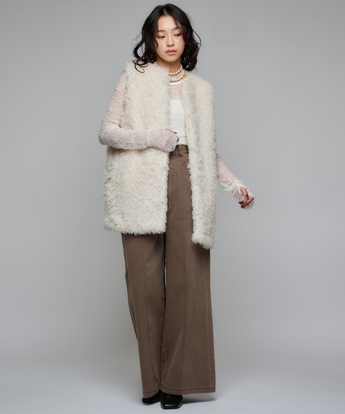 Narcissus（ナルシス）の「【MIDVEIN】ペインターデニム（デニムパンツ・レディース・ブラウン/ブルー・FREE）」の6枚目の写真