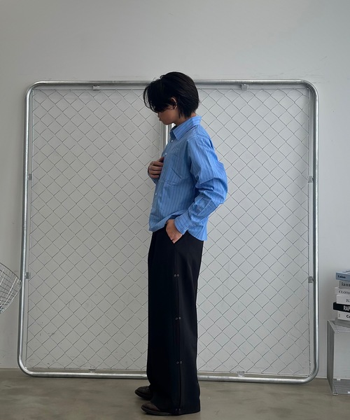 MandO(エムオー)(エムオー)の「サイドリングスタッズバギースラックス/ワイドパンツ(スラックス・メンズ・ブラック/ブラック系その他・SMALL/MEDIUM/LARGE)」の8枚目の写真