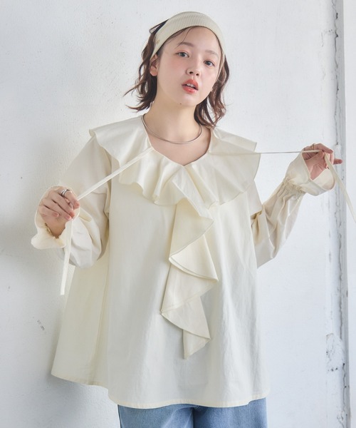 RETRO GIRL(レトロガール)の「BIGフリルカラーBL(シャツ/ブラウス・レディース・ブラック系その他2/ブラウン系その他2/ホワイト・FREE)」の18枚目の写真