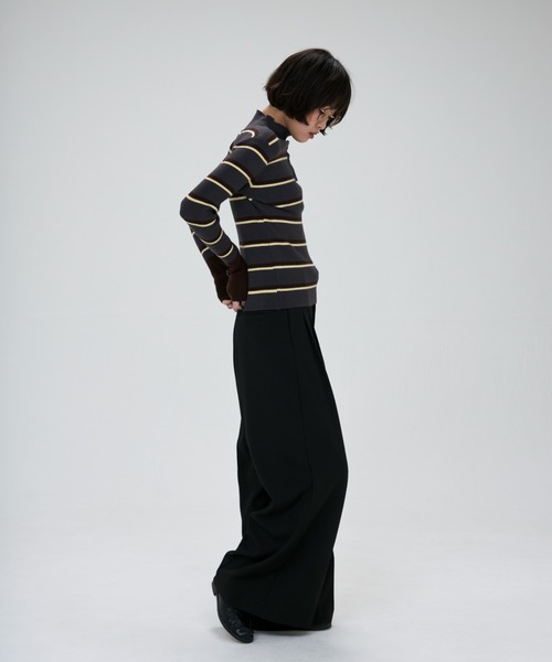 full/fill.(フルフィル)の「front button border knit tops / フロントボタンボーダーニットトップス(ニット/セーター・レディース・グレー/ホワイト・FREE)」の9枚目の写真