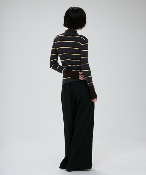 full/fill.(フルフィル)の「front button border knit tops / フロントボタンボーダーニットトップス(ニット/セーター・レディース・グレー/ホワイト・FREE)」の10枚目の写真